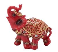 Buachois Estatua de elefantes, riqueza afortunada Feng Shui Figurina, estatua de elefante afortunado para calentar la presente Decoración de la entrada del gabinete de televisión (S 6.9 X 4.9 X 1.6in)