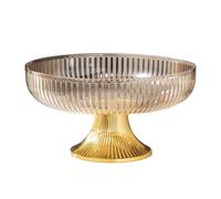 Buachois Frutero Con Base, Soporte Para Frutas De Plástico Transparente, Bandejas De Almacenamiento Para Servir Refrigerios Y Nueces, Plato Decorativo Para Frutas Para Mesas De Cocina(Marrón)