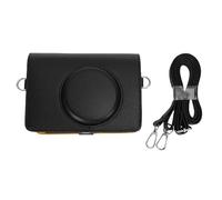 Buachois Funda de Cuero PU para Cámara Impresora MS200 2 en 1, Estuche Protector Anti Caída con Correa Ajustable, Compatible con Impresión y Carga sin Quitar Funda (Negro)