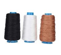 Buachois Hilo de Nylon Acolchado, 1000 Metros, Negro + Blanco + Marrón, para Costura de Cuero, Decoración Interior, Tejido de Tejanos y Pelo