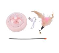 Buachois Juguete Interactivo para Gatos, Juguete Giratorio eléctrico con Plumas, para Ejercicio y Entretenimiento, 11x11.5cm, ABS y componentes electrónicos