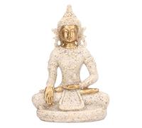 Buachois Meditación Buda Sentado Escultura de Piedra Arenisca Retro Decoración del Hogar Estatua Budismo Tallado Arte Resina Creativa Retro Sala de Estar Decoración del Hogar(2#)