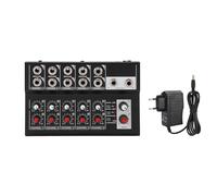 Buachois Mezclador de Audio de 10 Canales, Mezclador de Sonido con 2 Salidas, para Instrumentos Pequeños y Micrófonos, Negro