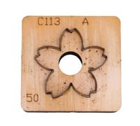 Buachois Molde de Corte de Cuero con Base de Madera, Cortador de Forma de Flor para Decoraciones de Bolsos y Llaveros, Hecho de Madera y Acero al Carbono (50mm)