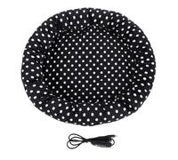 Buachois Pet Heating Pad, 3 Adjustable Temperature Levels Dog Cat Heating Pad with Timing Function, Washable Non Slip Black Dot Type Flannel Electric Cushion for Small Pet