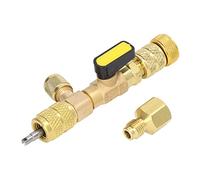 Buachois Valve Remover Installer, herramienta de extracción e instalación de núcleo de válvula, tamaño dual 1/4in 5/16in, latón, para R22 R12 R407c R410A R404A sistemas de air