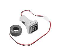 Buachois Voltímetro Digital LED, Indicador de Corriente y Voltaje, 22mm, Rojo Blanco Azul Verde, para Paneles Solares y Sistemas Eléctricos (Blanca)