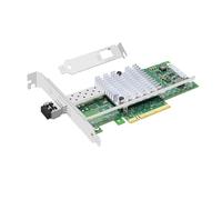 Buacoz Adaptador de tarjeta de red de fibra óptica Ethernet PCI-E X8 de 10 GB, controlador de puerto SFP+ único, con chip Intel 82599 X520-SR1 compatible con Windows Server/Linux/VMware (con 1 módulo