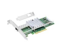 Buacoz Tarjeta de red de fibra óptica Ethernet PCI-E X8 de 10 gigabit, con chip Intel 82599 (X520-DA1), adaptador de red de servidor de puerto SFP+ único E10G41BF, compatible con Windows Server/Linux