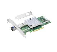 Buacoz Tarjeta de red de fibra óptica PCI-E X8 de 10 GB, puerto SFP+ único, con chip Intel 82599 X520-SR1, adaptador Ethernet compatible con Windows Server/Linux/VMware (con 1 módulo óptico multimodo)