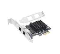Buacoz Tarjeta de red Gigabit de 2,5 GB, adaptador Ethernet RJ45 de doble puerto, con chip RTL8125BG+ASM1806, tarjeta LAN NIC compatible con enrutamiento suave ESXi, servidor de arranque PXE
