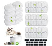 BUAEL Paquete de 50 filtros de repuesto para fuente de agua Petlibro para gatos, compatibles con fuente de agua para gatos PLWF005 PLWF105 PLWF115 (25 filtros de agua de repuesto + 25 esponjas de