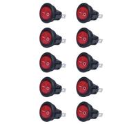 BUAGOUWZ 10X Interruptor Basculante Bipolar ON OFF Rojo de 3 Pines de 220V