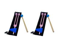 BUAGOUWZ 2X 136.1 OM136.1 Tenedor de AfinacióN de AleacióN de Aluminio con Martillos para Curar Chakras, Terapia de Sonido, Aliviar el EstréS, Rosa