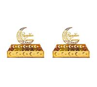 BUAGOUWZ 2X Bandeja de Comida Acrílica Eid Mubarak Ramadán Postre de Fruta Luna Estrella Castillo Islámico Festival Musulmán Decoración Regalo,B