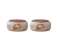 BUAGOUWZ 2X Base de Calentador de Tetera de Cerámica Calentador de Té Base de Aislamiento Calentador de Agua para Té Y Café Soporte de Base de Calefacción para Velas Utensilios para Té