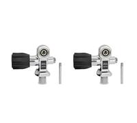 BUAGOUWZ 2X Buceo Botella de Oxígeno Cabeza Válvula Cilindro de Alta Presión Válvulas Buceo DIN/Yugo Tanque Válvula 3/4 Pulgada - 14 NPSM