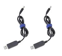 BUAGOUWZ 2X Cable de Conversion USB A DC Cable de Aumento de Voltaje 5V A 9V 5.5X2.1mm DC Macho 1M