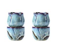 BUAGOUWZ 2X Decoración de Lámpara de Vela de Horno de Aromaterapia Vela de Cerámica del Tulipán del Quemador de Incienso del Aceite del Dormitorio