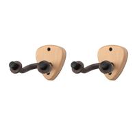 BUAGOUWZ 2X Soporte de Pared para Guitarra, Gancho para Colgar, Base de Madera, Banjo, Bajo, Guitarra Eléctrica Acústica, Soporte para Cuello con Ranura para Púas, A