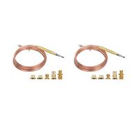 BUAGOUWZ 2X Termopar Universal para Estufa de Gas con 10 Piezas de Tuercas Adaptador de Termopar de Repuesto para Quemador de Gas de Calefacción
