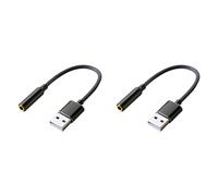 BUAGOUWZ 2X USB A 3,5mm Jack Adaptador de Audio USB A Audio Jack Adaptador Auricular USB A A 3,5mm Hembra Tarjeta de Sonido Estéreo Externo A