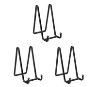 BUAGOUWZ 3X Soportes de Placa de 3 Pulgadas para Exhibición, de Metal, Soporte para Imagen, Placa Decorativa, Libro, Caballete para Fotos