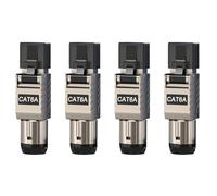 BUAGOUWZ 4 Uds. Conectores de Cable Ethernet RJ45 Cat6A RJ45, Conector de Terminación Fácil Sin Herramientas de Metal, Cable LAN 2000MHz 40G 22AWG - 24AWG