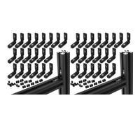 BUAGOUWZ 40 Piezas 20S en Forma de L Negro Conector de Esquina Interior Soporte de Junta con Tornillos para Perfil de Aluminio 2020 con Ranura de 6Mm