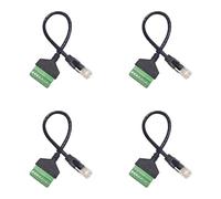BUAGOUWZ 4X Adaptador de Red RJ45 de 20 cm A Bloque de Terminales de Tornillo de 8 Pines con Conector Ethernet de Cabeza de Cristal Macho A Terminal de Tornillo de 8 Pines.