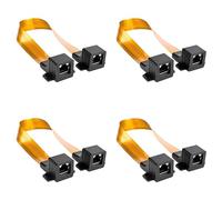 BUAGOUWZ 4X Cable Plano CAT6 Cat5 RJ45 con Conector F Hembra para Red e Internet, Cable de Puente para Puerta/Ventana de Casa o Coche, 30 Cm.