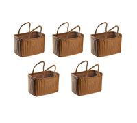 BUAGOUWZ 5X Cesta de la Compra para el Hogar Cesta de Verduras de Mano Cesta Tejida Decorativa Cesta de Arreglo Floral Bolsa de Picnic de Mimbre de ImitacióN