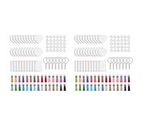 BUAGOUWZ 60X de Sublimación en con Transferencia de MDF en 3 Formas Borlas Colgante Anillos de Salto con Cadena