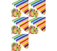 BUAGOUWZ 6750 Hojas de Tiras de Papel de Estrella, 27 Colores Surtidos, Papel de Estrella Lucky Wish, Papel de Estrella de Doble Cara para Niños y Adultos