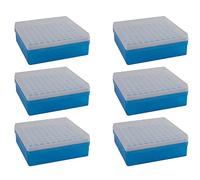 BUAGOUWZ 6X Caja Cuadrada de Tubo de Centrifuga 1.5Ml de Plastico con 100 Posiciones para Laboratorio