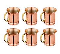 BUAGOUWZ 6X de Cerveza/Leche de Acero Inoxidable, de Mula de Moscú Hecha A Mano, Mula de Moscú, Vasos Vajilla