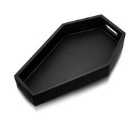 BUAGOUWZ Bandeja de Almacenamiento Negra con Forma de Ataúd, Bandeja de Madera Gótica, Decoración, Regalo de Cumpleaños.