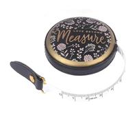 BUAGOUWZ Cinta Métrica Telescópica Portátil Estilo Vintage de 1,5 M - Mini de Piel Sintética con Diseño Floral, Ideal para Coser (1 Unidad)