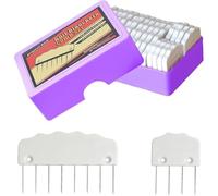 BUAGOUWZ Kit de 20 Alfileres de Bloqueo de Punto, Peines Bloqueadores de Punto para Tapetes de Bloqueo de Punto de Crochet, Alfileres de Bloqueo de Punto