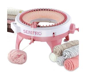 BUAOB Máquina de tejer SENTRO, máquina de tejer de 48 agujas con contador de filas, máquina de tricotar para gorros, calcetines y bufandas para adultos