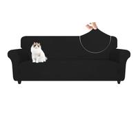 BUAOGDVG Funda de sillón Individual con reposabrazos, antiarañazos, for Gatos y Perros, elástica, Universal, Moderna, Antideslizante y Antimanchas.(Nero,233-293 CM)