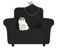 BUAOGDVG Funda de sillón Individual con reposabrazos, antiarañazos, for Gatos y Perros, elástica, Universal, Moderna, Antideslizante y Antimanchas.(Nero,81-120 CM)