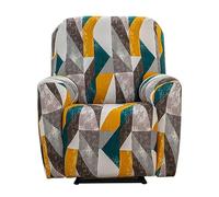BUAOGDVG Funda Sillon Relax Reclinable 1 Plaza,Funda reclinable de 4 Piezas,Funda reclinable Suave Protector de Muebles con Parte Inferior elástica y Bolsillo Lateral(Geometria Classica)
