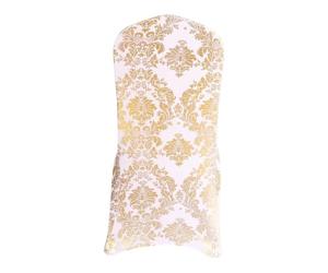 BUAOGDVG Fundas for sillas Doradas con Estampado Floral Metalizado