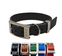 BUB’S - Collar de Cuero para Perro Mediano - Material Vacuno Suave Resistente (M 31 a 43cm - Ancho 25mm, Negro)