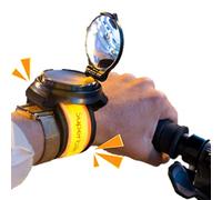 Bub-up Superbikero - Pulsera con espejo retrovisor y luces intermitentes para bicicleta y scooter. Una pulsera de luz intermitente o fija con espejo retrovisor incluido. Versión única