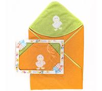 bubabù albornoz Duck para niño con Capucha bordado, triángulo, 75 x 75 cm Arancione
