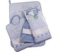 Bubabù - Juego de 3 piezas para guardería y amigos del mar azul claro