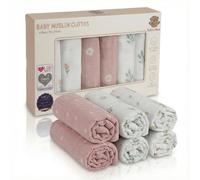 Bubba Bear Toallitas de muselina para bebés, 70 cm x 70 cm, paquete de 6 paños de algodón, absorbentes y transpirables, ideales para limpiar, limpiar y cubrir recién nacidos (flores)