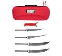 Bubba - Cuchilla intercambiable multiplex, con mango antideslizante, 4 cuchillas de nitruro de acero inoxidable antiadherentes y funda para pesca